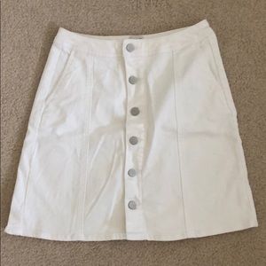 White button front skirt